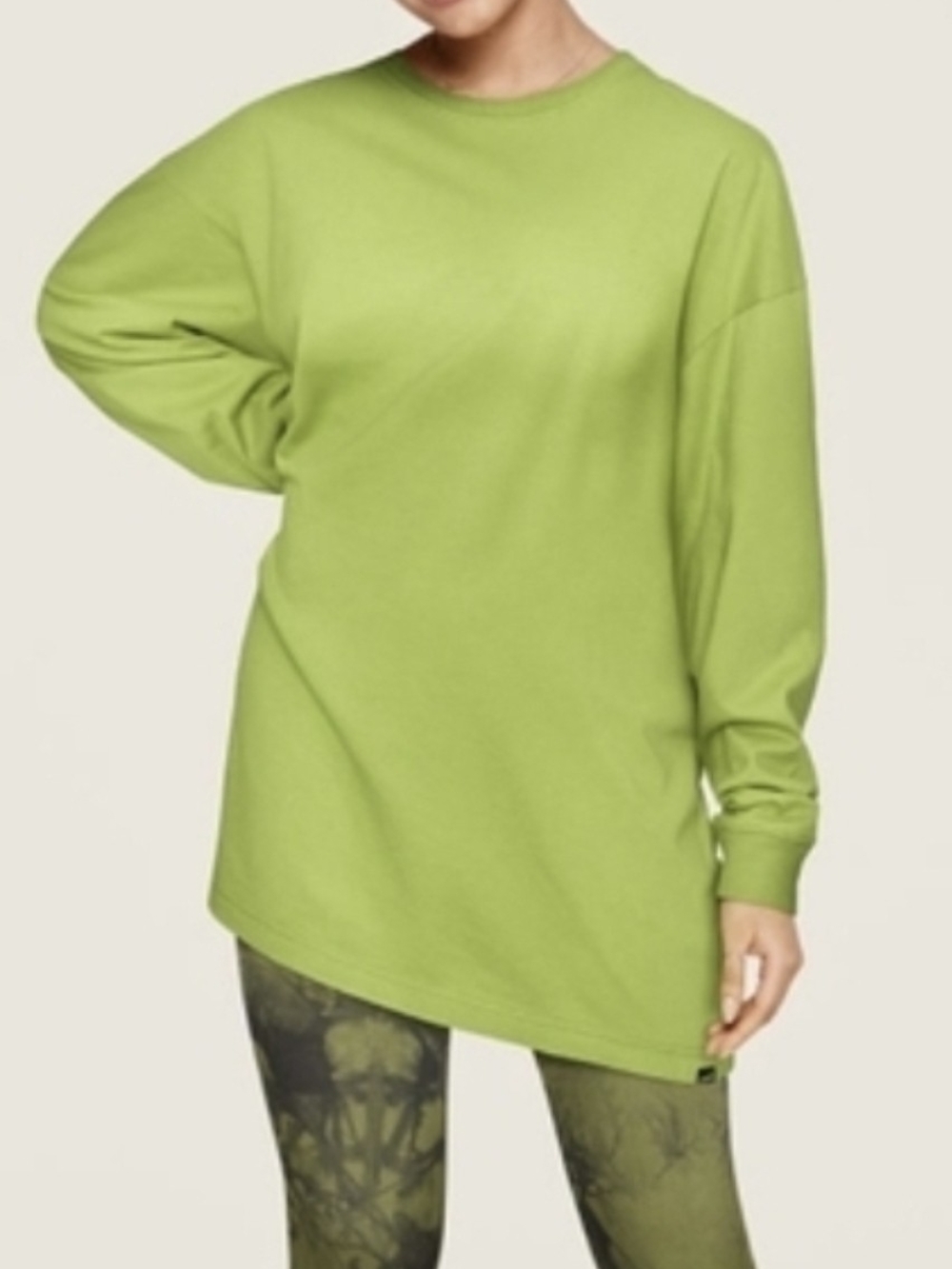LIMITED EDITION GREEN VICTORIAS SECRET PINK ONE SIZE T-SHIRT TUNIC TEE GREAT !